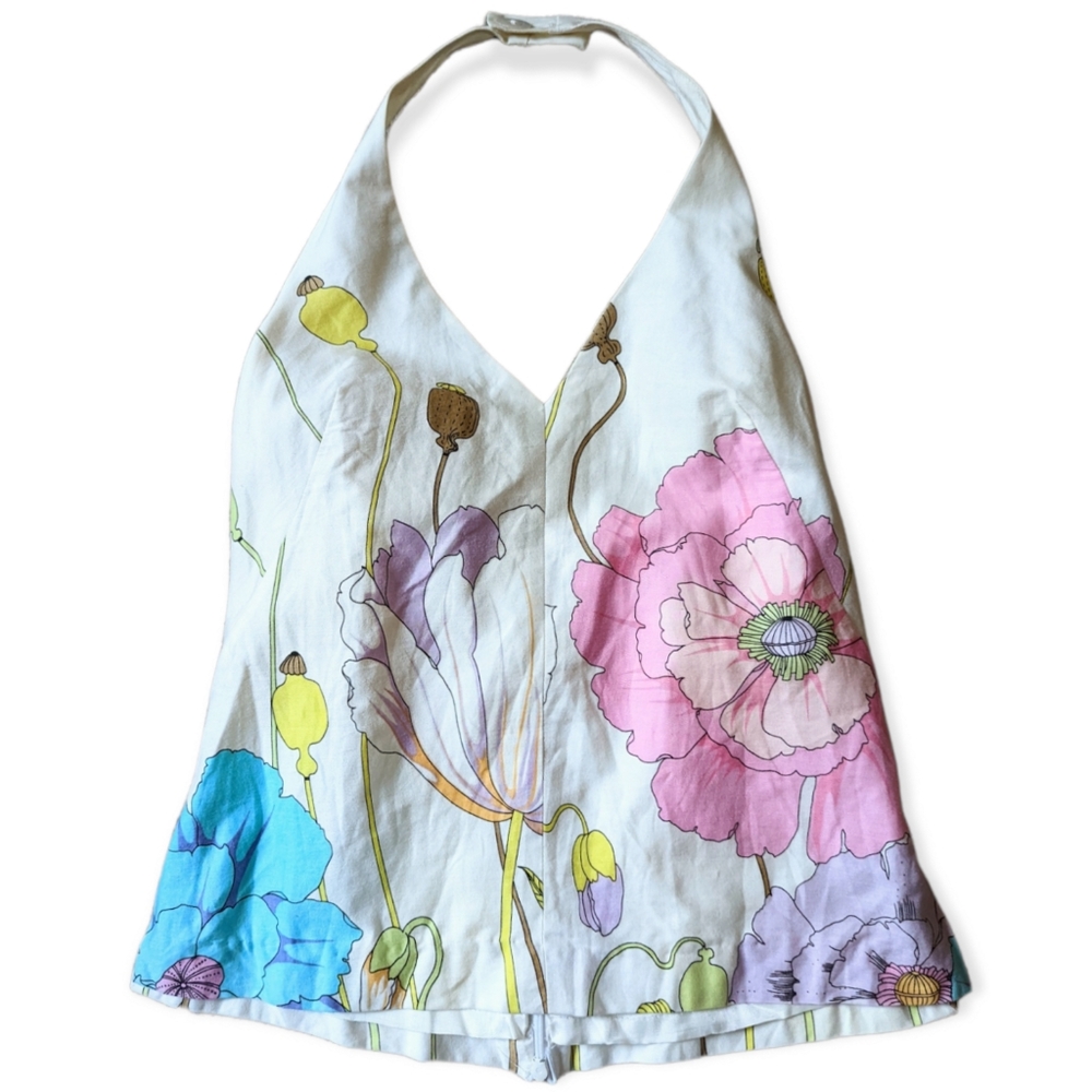 Trina Turk Flower Tank Top Y2K Blouse